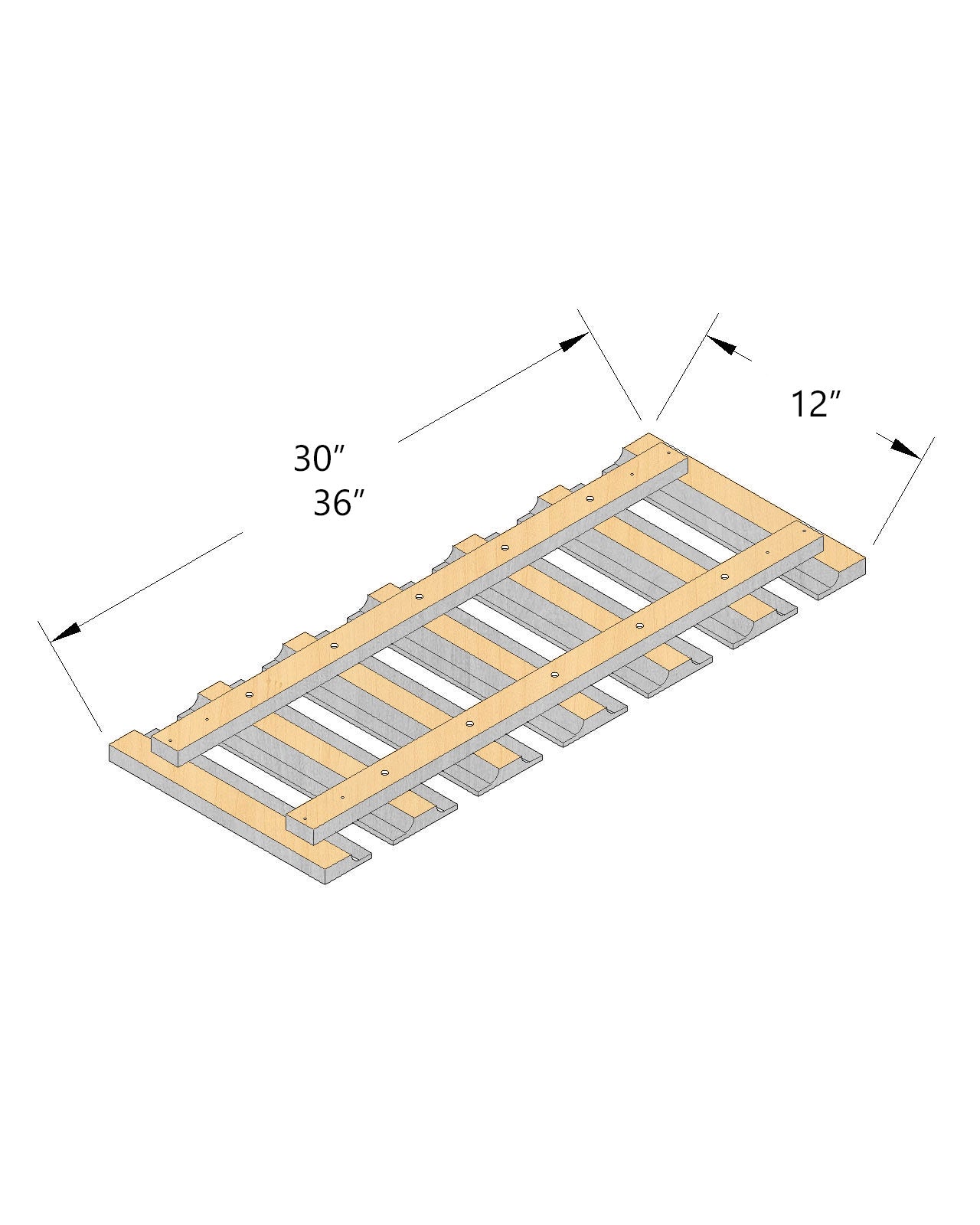 Arbris: W x 30-36 in. H x 1.5" D x 12 in. | Wine Glass Holder| Ready-to-Assemble