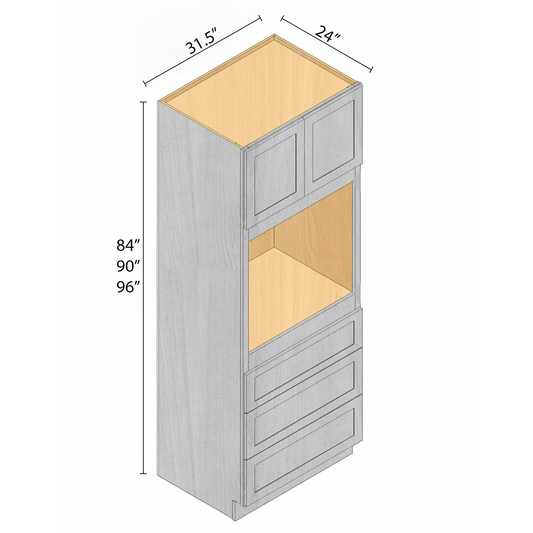 Arbris: W x 31.5 in. H x 84-96 D x 24 in. | Oven Cabinet | Ready-to-Assemble