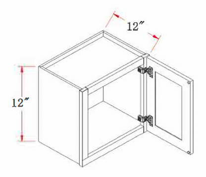 Arbris: W x 12-21 in. D x 12 in. | 12 in. One Door Wall Bridge Cabinet | Ready-to-Assemble